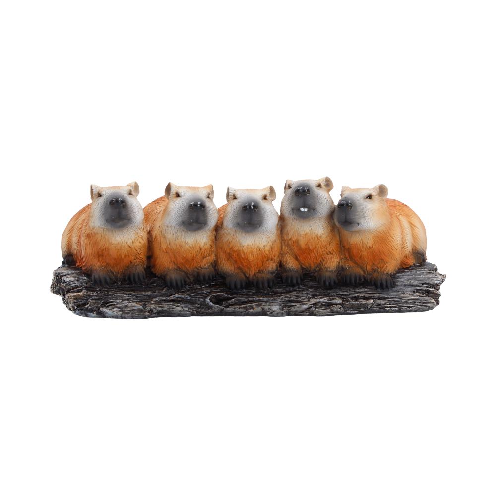 Nemesis Now Capybara Herd figurine, 7cm, detailed ceramic sculpture of realistic capybaras in a playful herd display